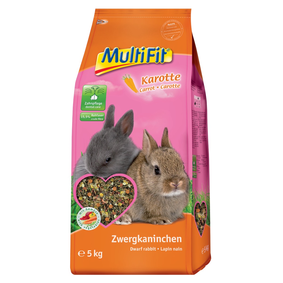 MultiFit hrana za patuljaste kuniće s mrkvom 5 kg