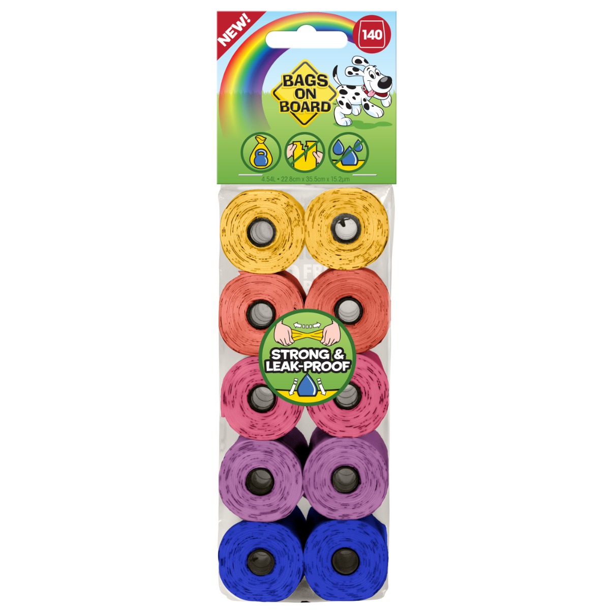 Bramton vrećice za izmet Rainbow Refill Rolls 10 rola, 140 komada