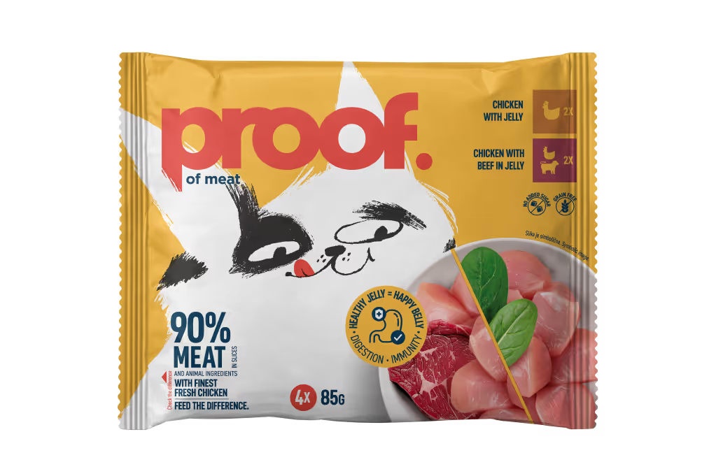 Proof Cat Adult piletina i govedina u želeu, vrećica 85 g