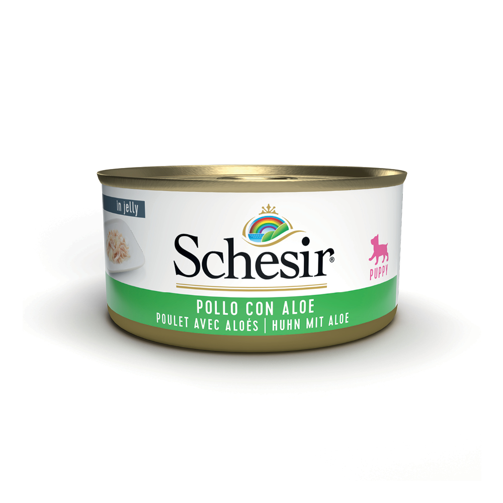 Schesir Puppy piletina s aloe verom u želeu, konzerva 150 g