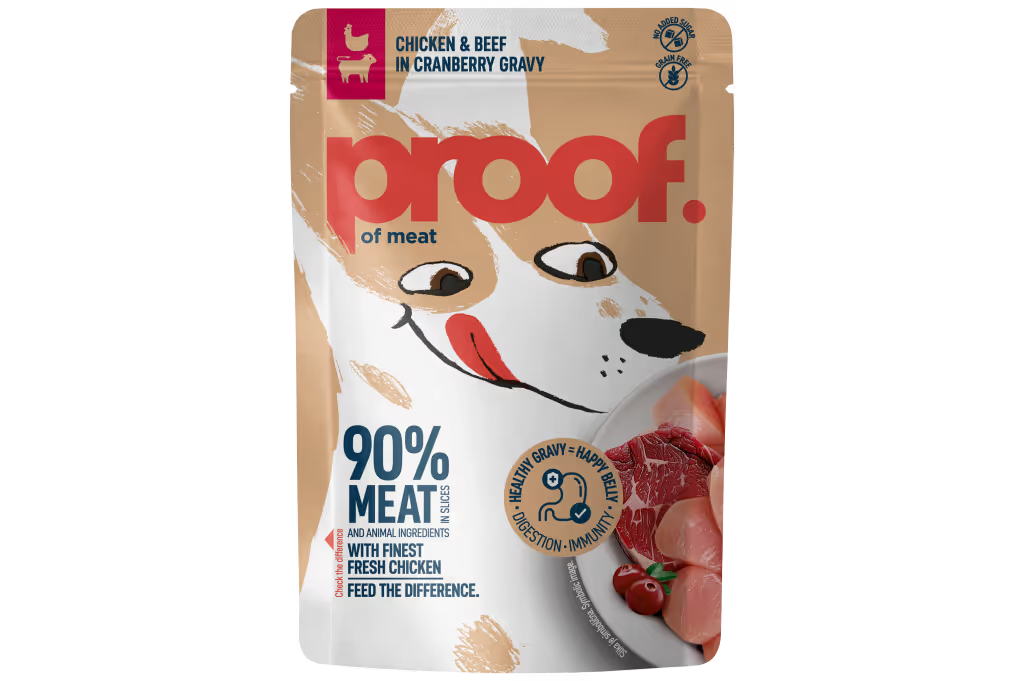 Proof Adult piletina i govedina u umaku od brusnice, vrećica 100 g