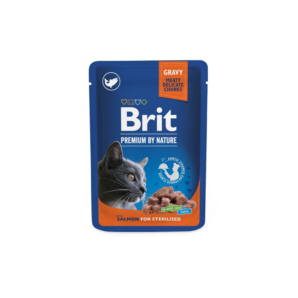 Brit Premium Sterilised Cat losos u umaku, vrećica 100 g