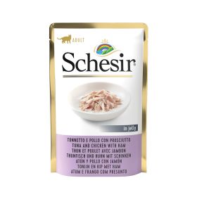 Schesir Cat tuna i piletina sa šunkom u želeu, vrećica 85 g