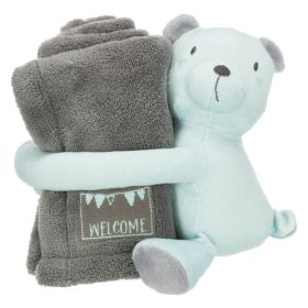 Trixie deka za pse Junior set s igračkom medo 75x50 cm siva