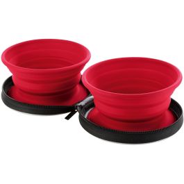 Hunter putna silikonska posuda s torbicom List crvena, 2x750 ml