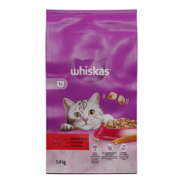 Whiskas 1+ s govedinom, 1,4 kg