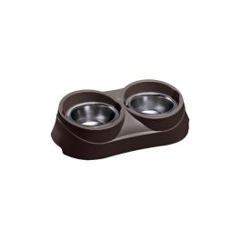Ferplast posuda za pse Duo feed 01, sivosmeđa