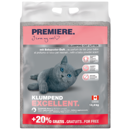 Premiere Excellent pijesak za mačke, 14,4 kg