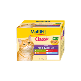 MultiFit Cat Senior Classic riba u želeu Multipack 24x100 g