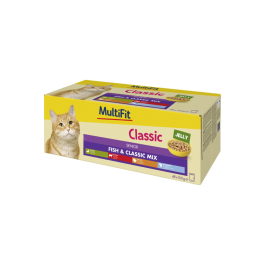 MultiFit Cat Senior Classic riba u želeu Multipack 48x100 g