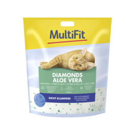 MultiFit Diamonds pijesak za mačke Aloe Vera silikatni, 16 l