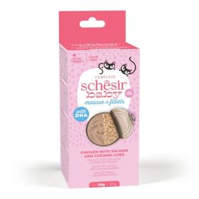 Schesir Cat Baby Mousse&Fillets piletina i losos 3x55 g