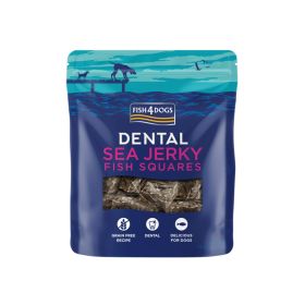 FISH4DOGS poslastica za pse Dental Sea Jerky Fish Squares koža bijele ribe 115 g