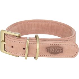 Trixie ogrlica za pse Pure kožna M-L 39-46 cm/35 mm roza