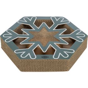 Trixie grebalica za mačke božićna Pahuljica karton 33x6x28 cm, petrol