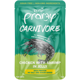 Pramy Cat Carnivore piletina s preljevom od škampa u želeu 70 g
