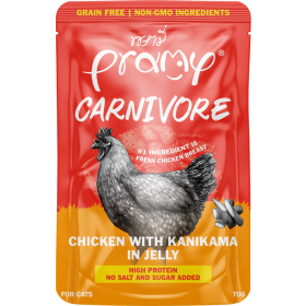 Pramy Cat Carnivore piletina s preljevom od rakovih štapića u želeu 70 g