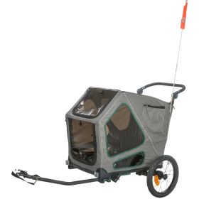 Trixie Prikolica za bicikl, siva/maslinastozelena