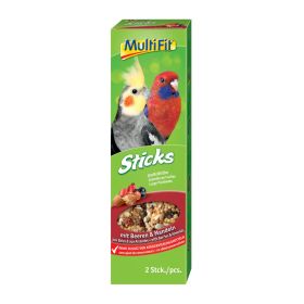 MultiFit Sticks za srednje papige s bobičastim voćem i bademima 2 x 90 g