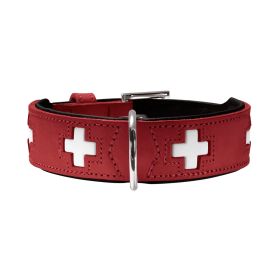 Hunter ogrlica za pse Swiss L 65 cm, koža crvena/crna