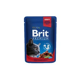 Brit Premium Cat komadići u umaku s goveđim gulašem i graškom, vrećica 100 g