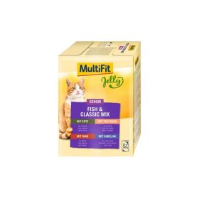 MultiFit Cat Senior riba i classic mix u želeu 12x100 g