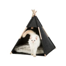 Trixie šator s jastukom za mačke Cave Tipi 55x65x55 cm sivi