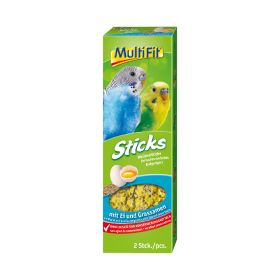 MultiFit Sticks za male papige s jajem i sjemenkama trave 2 x 30 g