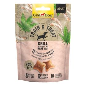 GimDog poslastica za pse Train&Treat s račićima i konopljom 125 g