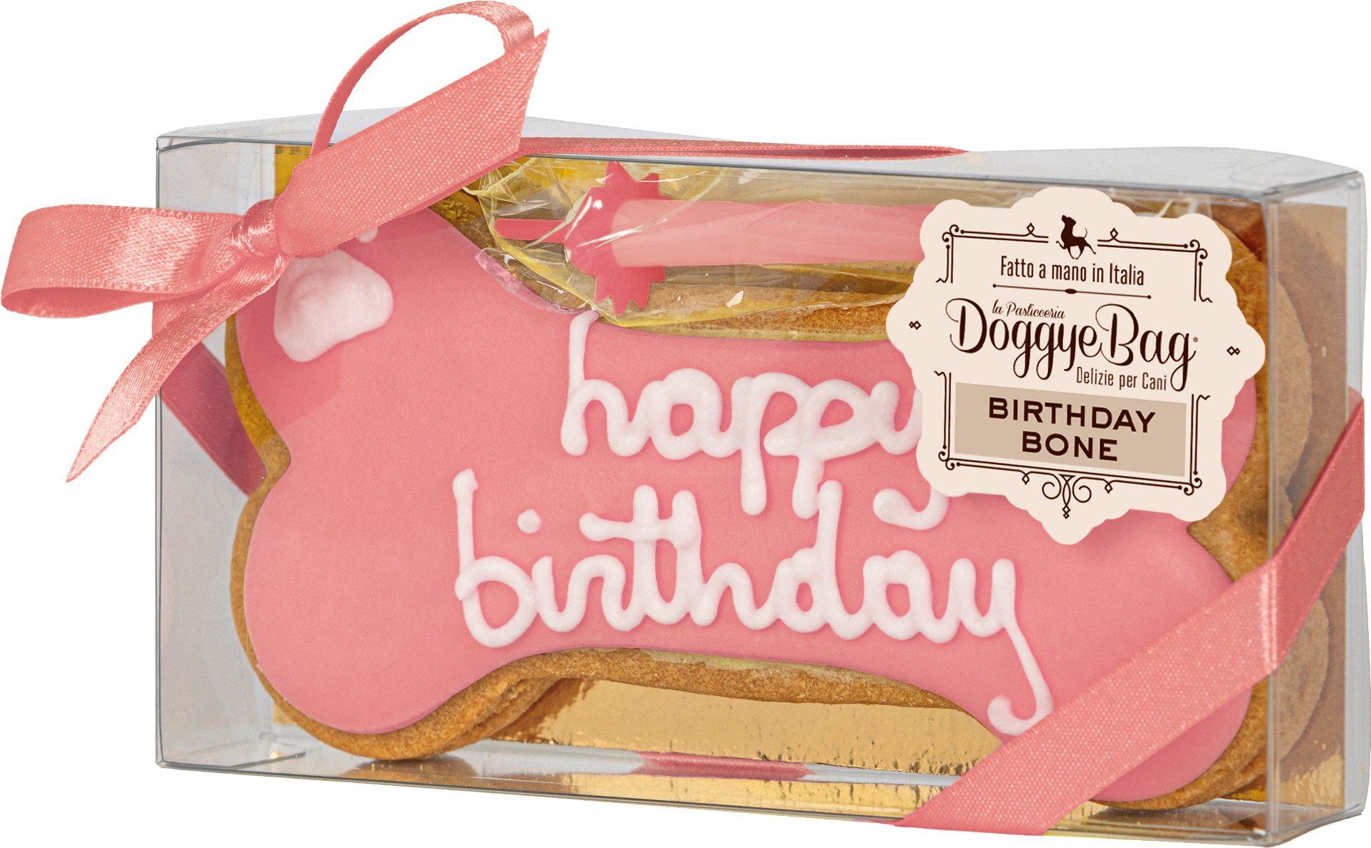 DoggyeBag poslastica za pse Birthday Bone roza 85 g