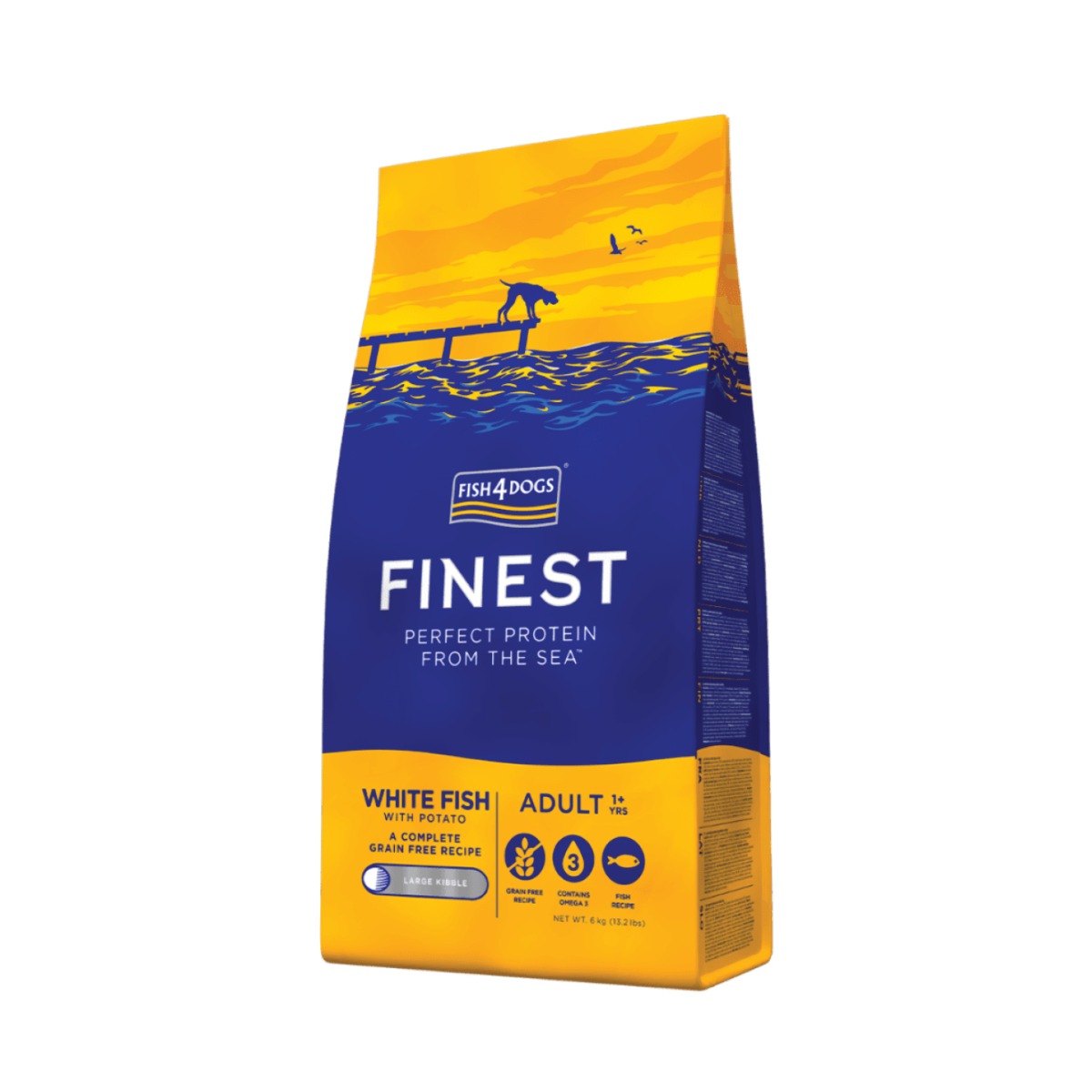 FISH4DOGS Finest Adult large bijela riba s krumpirom 6 kg
