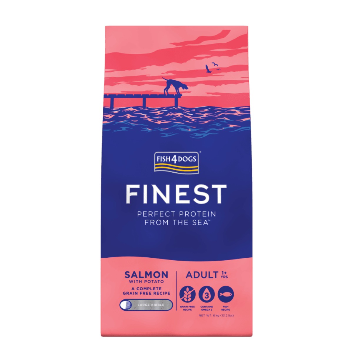 FISH4DOGS Finest Adult large losos s krumpirom 6 kg