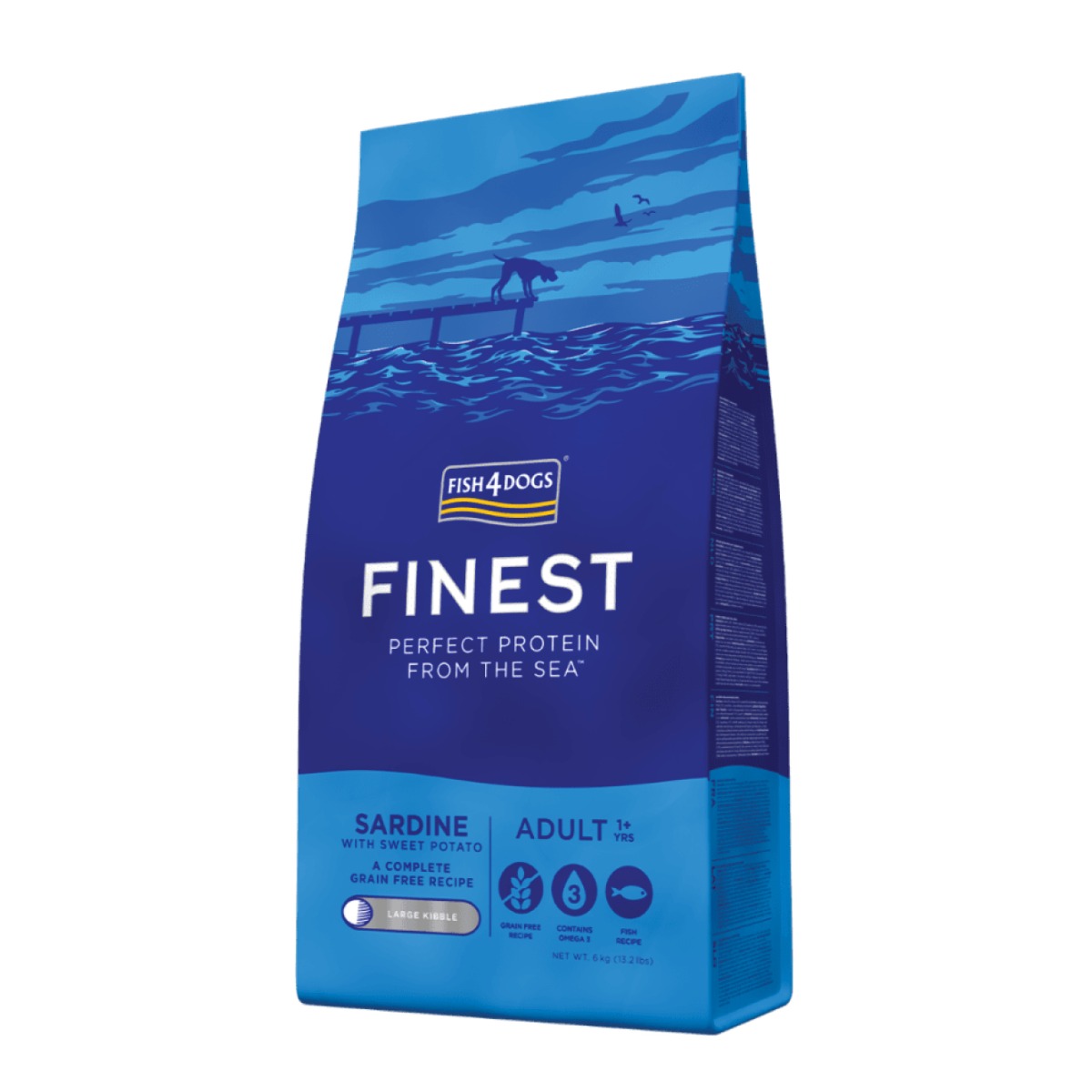 FISH4DOGS Finest Adult large sardine s batatom 6 kg