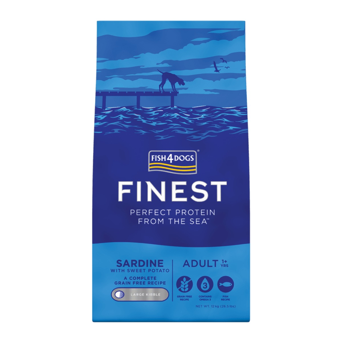 FISH4DOGS Finest Adult large sardine s batatom 12 kg