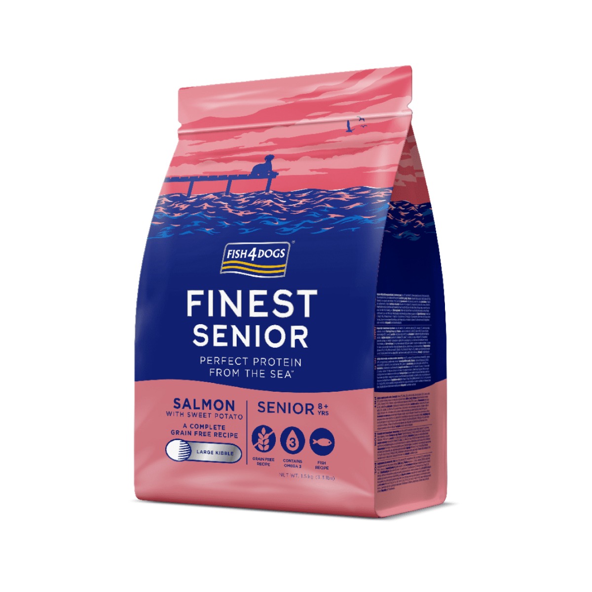 FISH4DOGS Finest Senior large losos s batatom 1,5 kg