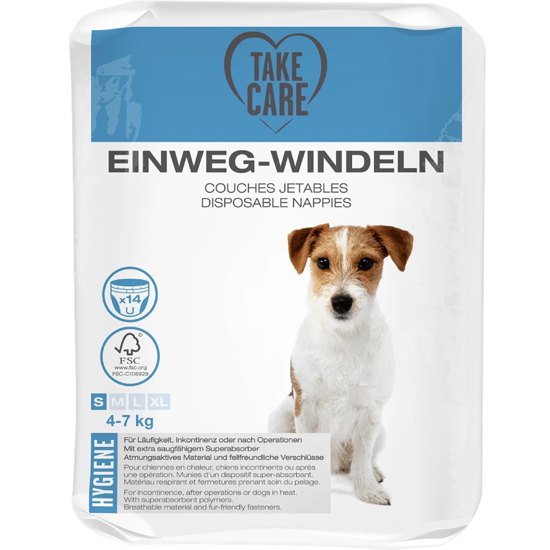 Take Care pelene za pse crne S 5-11 kg, 14 komada