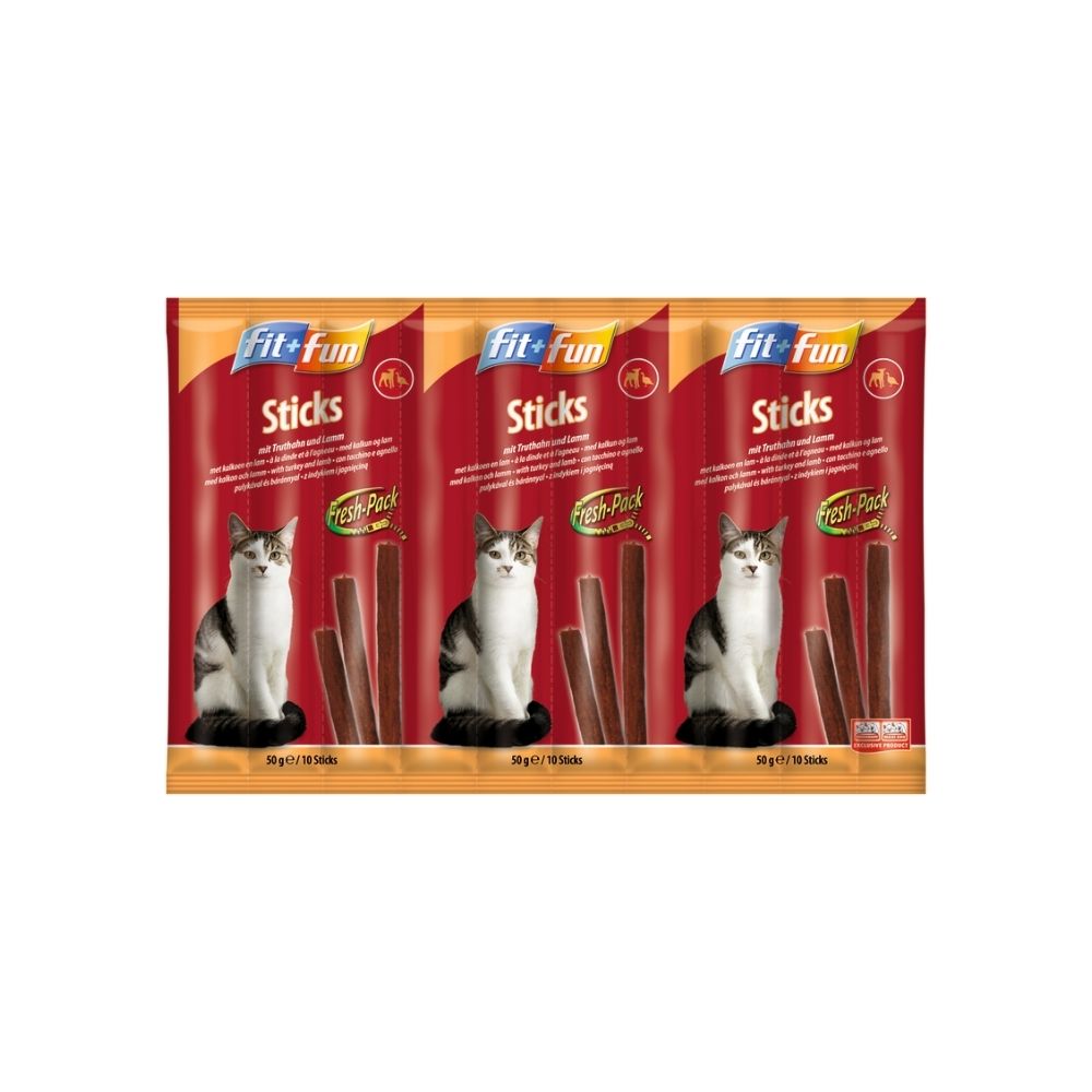 FIT+FUN M poslastica za mačke štapići puretina i janjetina 50 g
