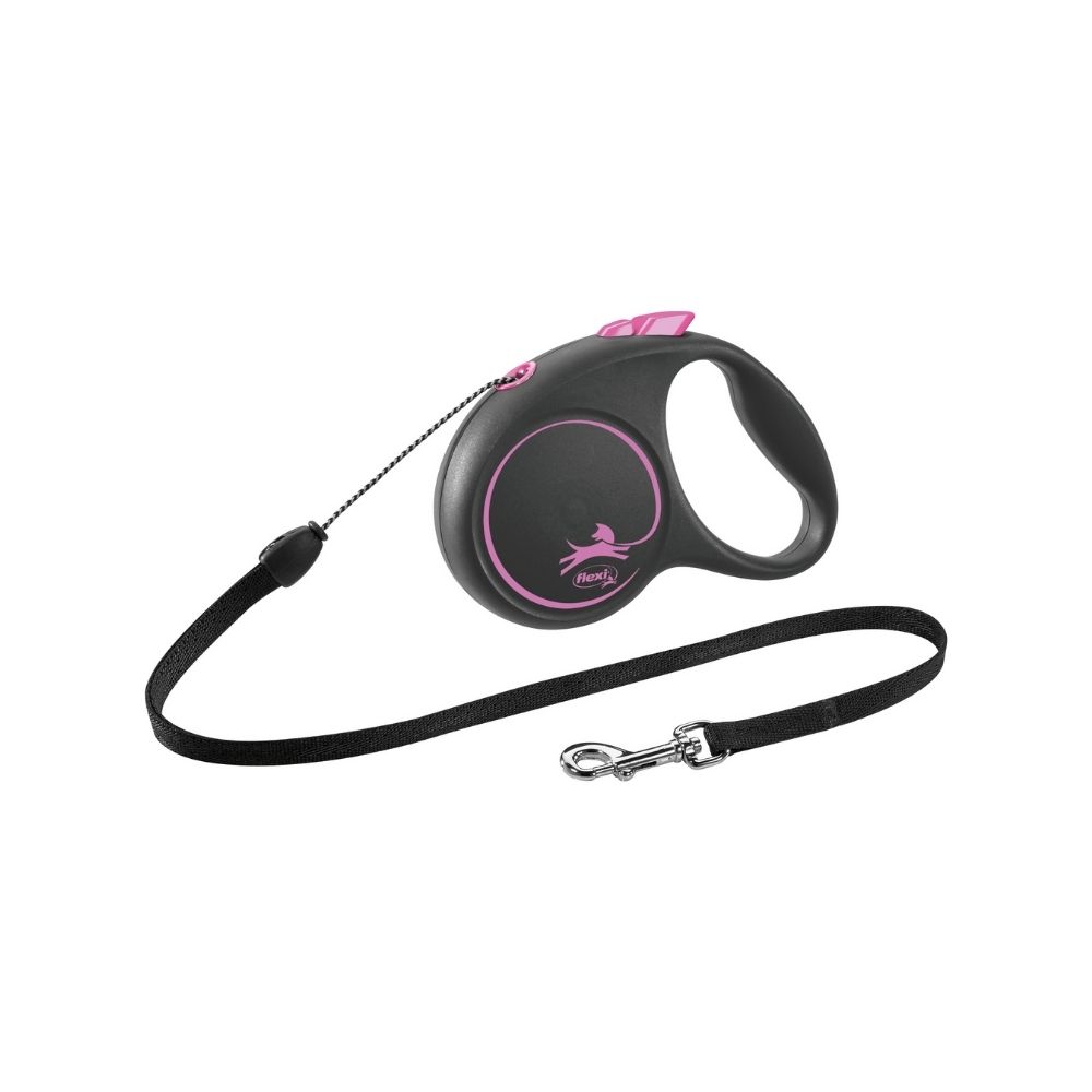 Flexi Black Design S uže 5 m roza