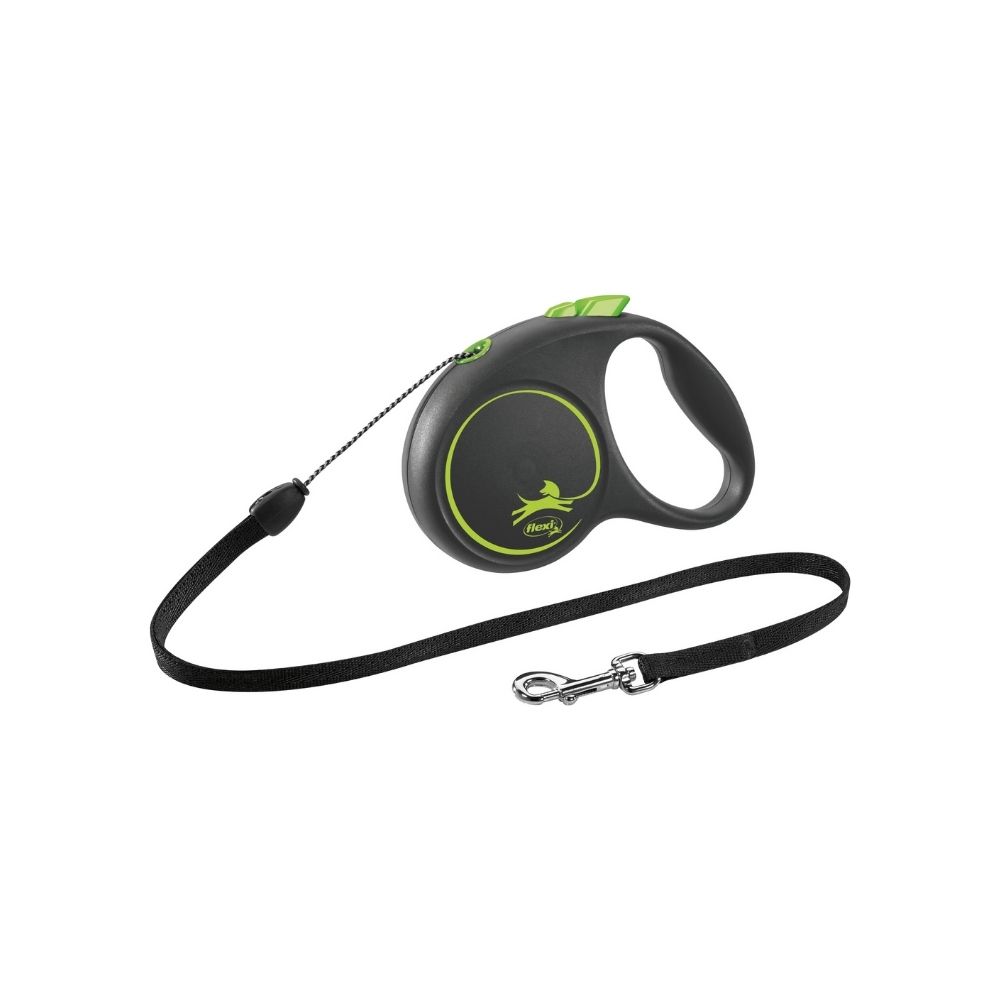 Flexi Black Design S uže 5 m zelena