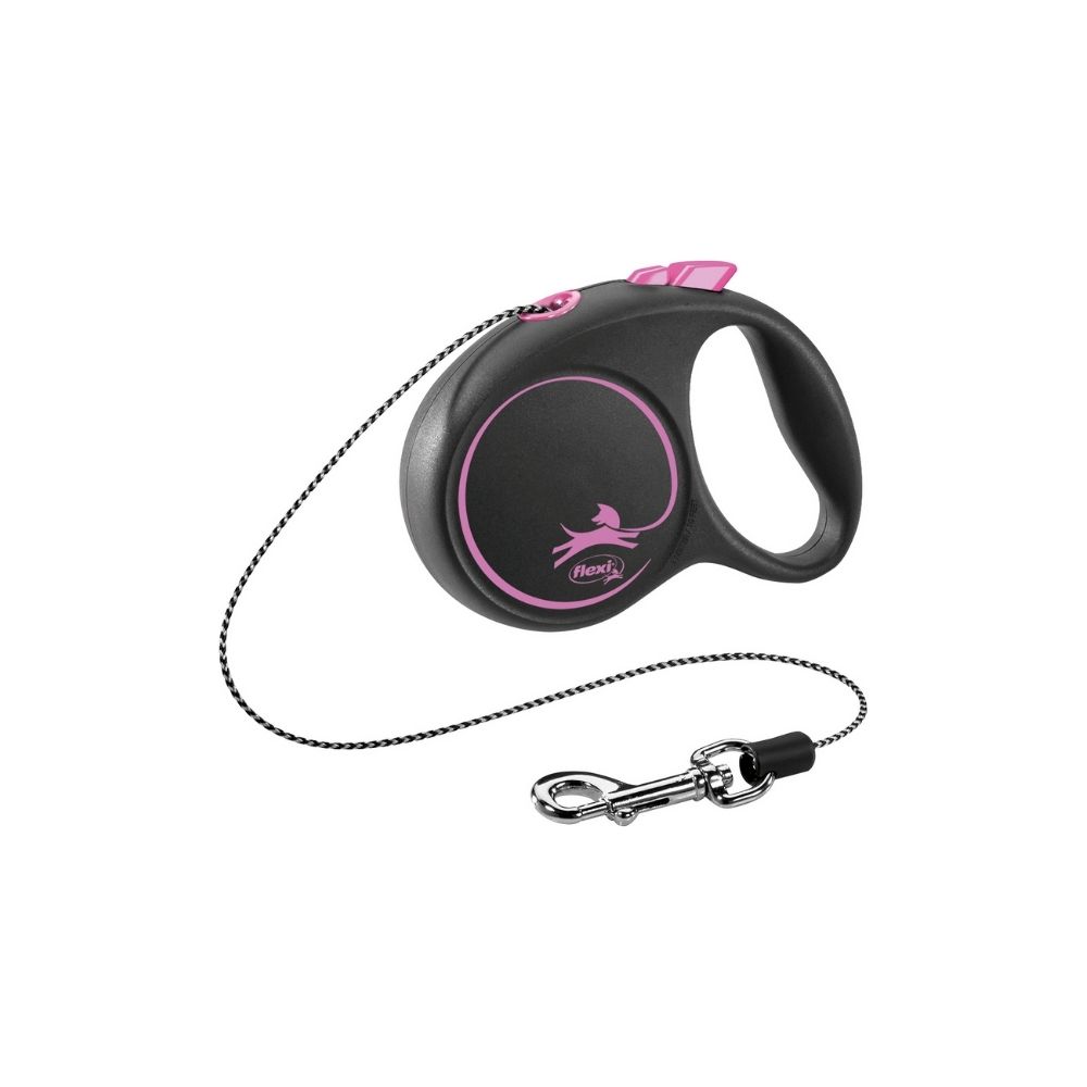 Flexi Black Design XS uže 3 m roza