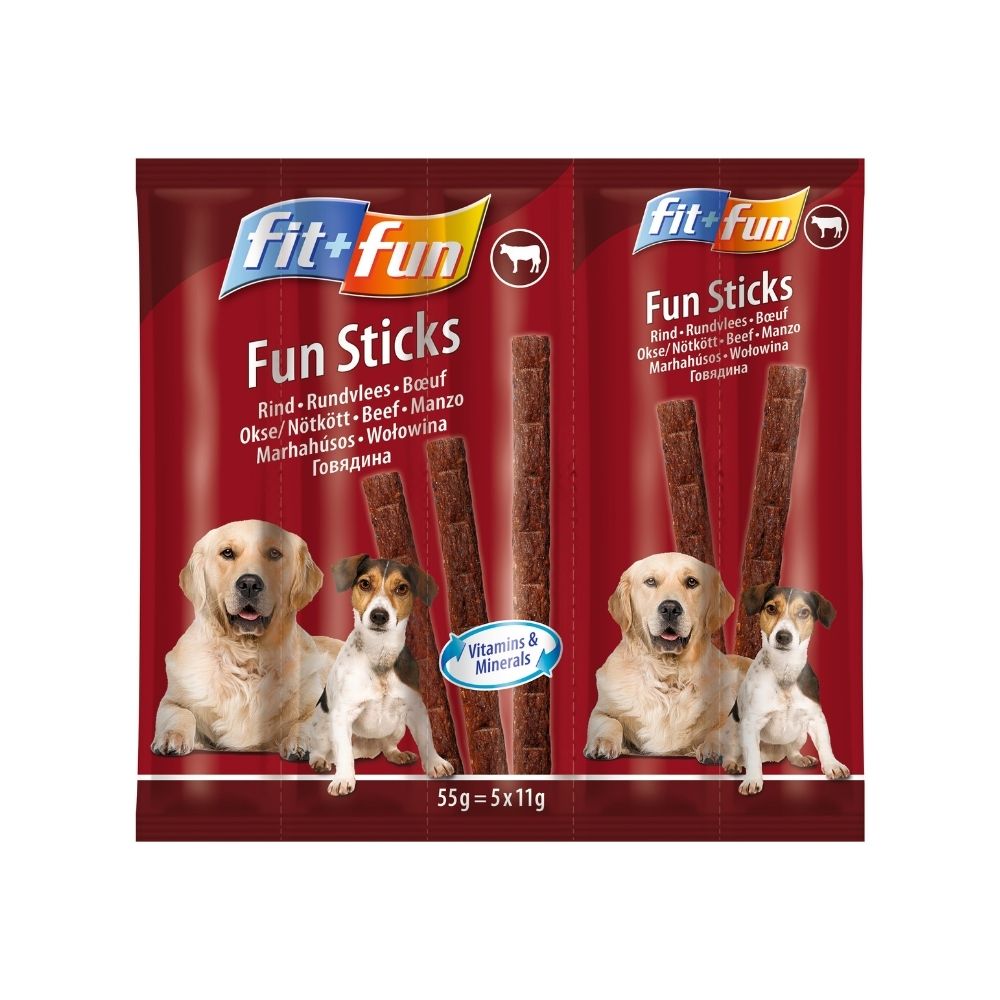 FIT+FUN poslastica za pse štapići govedina 55 g