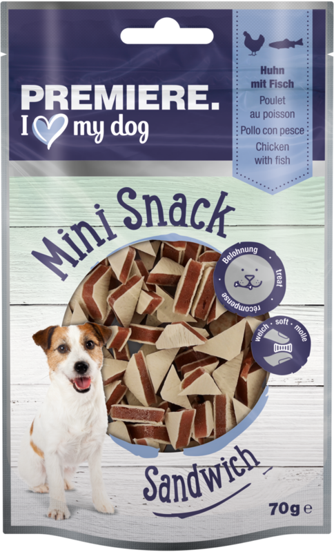 Premiere poslastica za pse Mini Snack Sandwich piletina i riba 70 g