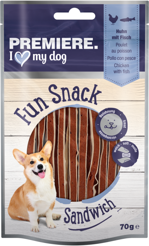 Premiere poslastica za pse Fun Snack Sandwich piletina i riba 70 g