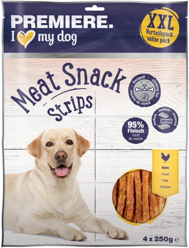 Premiere poslastica za pse Meat Snack Strips piletina 4x250 g