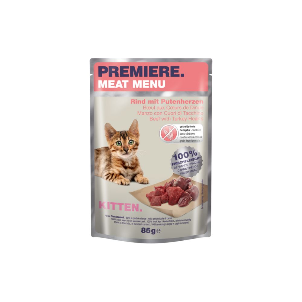 Premiere Meat Menu Kitten govedina i pureća srca 85 g