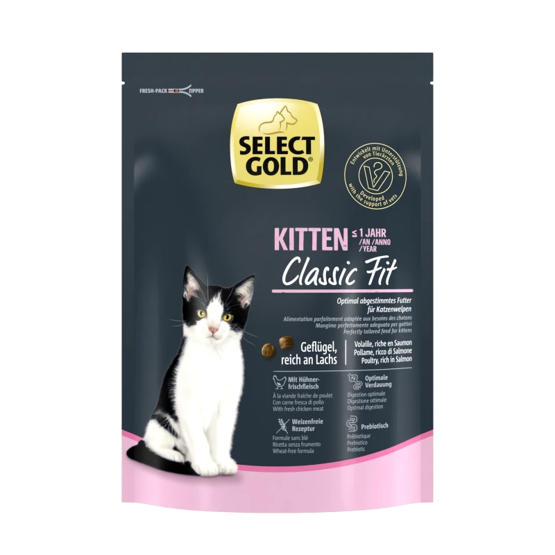 Select Gold Cat Classic Fit Kitten perad s lososom 300 g