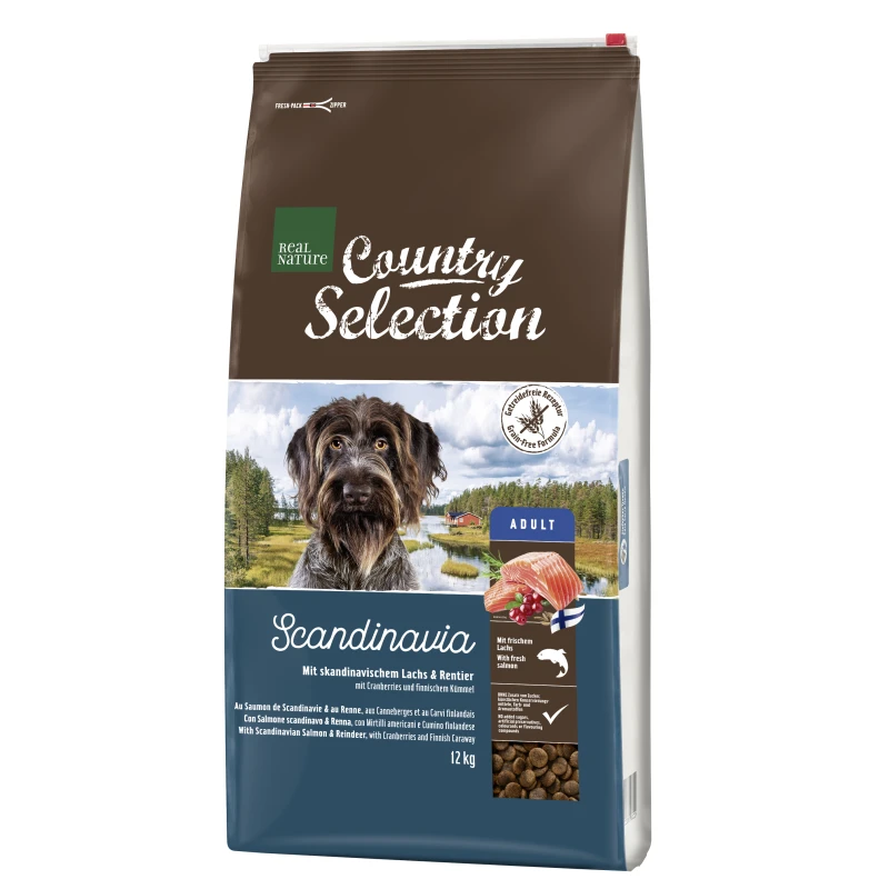 Real Nature Country Scandinavia Adult losos, sob, brusnica, kim 12 kg