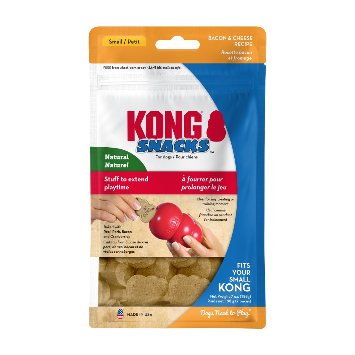 Kong poslastica za pse Snacks slanina i sir 198 g