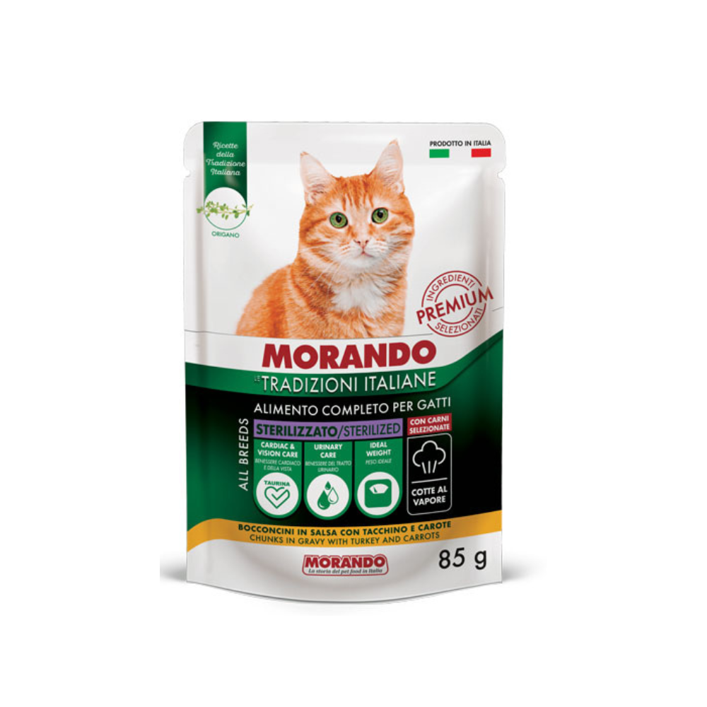 Morando Tradizioni Cat Adult Sterilized komadići puretina i mrkva u umaku 85 g