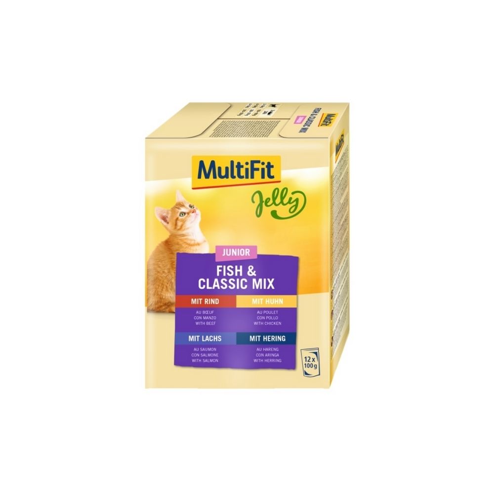 MultiFit Cat Junior riba i classic mix u želeu 12x100 g